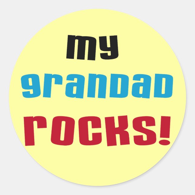 Sticker Rond T-shirts et cadeaux My Grandad Rocks (Devant)