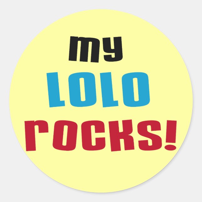 Sticker Rond T-shirts et cadeaux My Lolo Rocks (Devant)