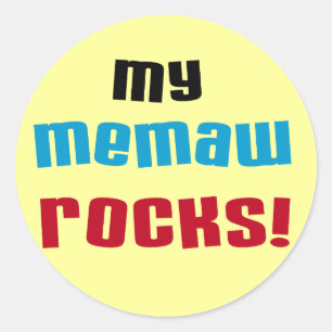 Sticker Rond T-shirts et cadeaux My Memaw Rocks