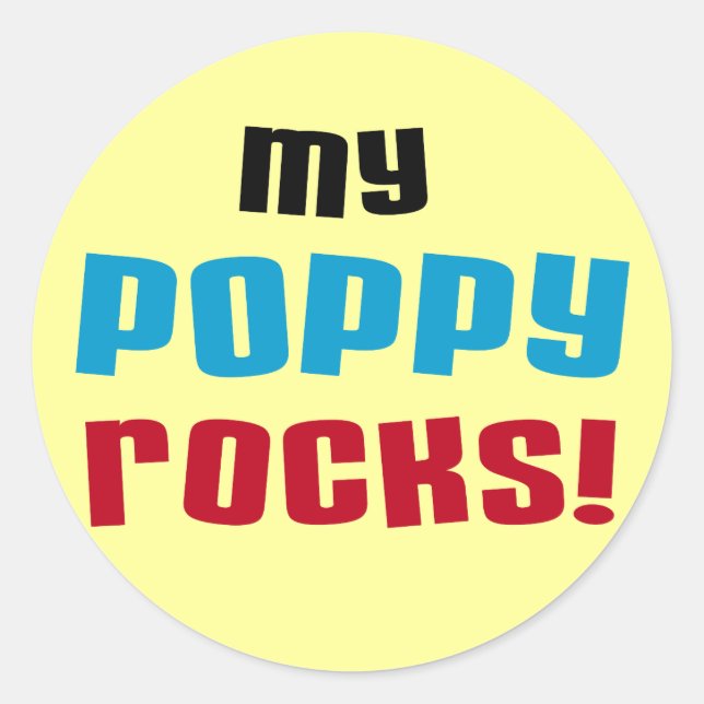 Sticker Rond T-shirts et cadeaux My Poppy Rocks (Devant)
