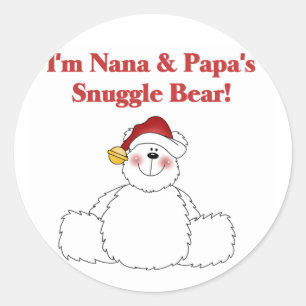 Sticker Rond T-shirts et cadeaux Nana et Papa's Snuggle Bear