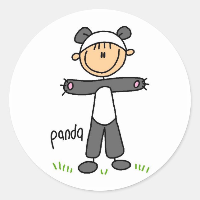 Sticker Rond T-shirts et cadeaux Panda Dress Up (Devant)