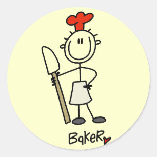 Sticker Rond T-shirts et Cadeaux Pâtissier avec Racloir