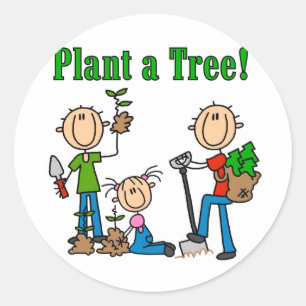 Sticker Rond T-shirts et cadeaux Plantons un arbre