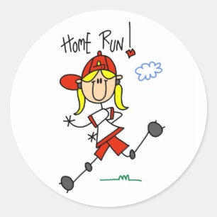 Sticker Rond T-shirts et cadeaux pour filles de softball Home R