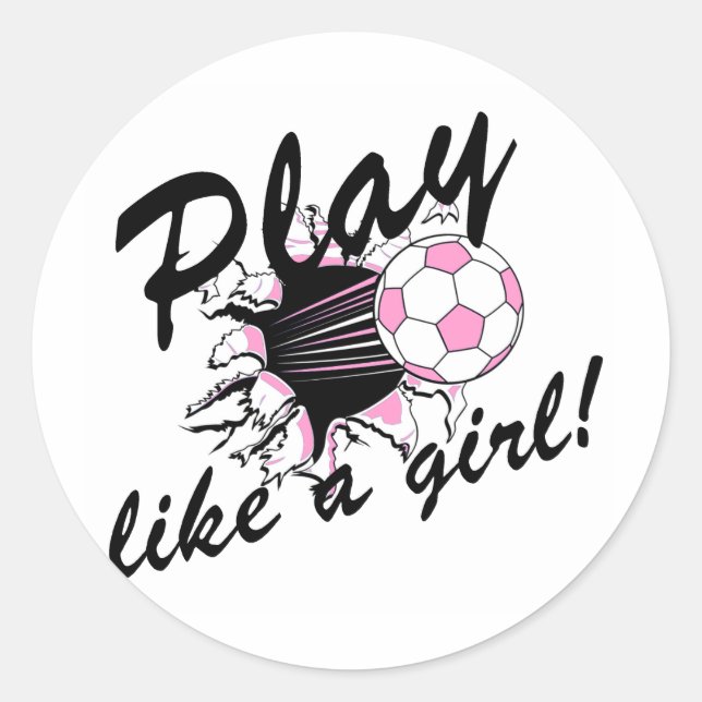 Sticker Rond T-shirts et cadeaux pour filles en football. (Devant)