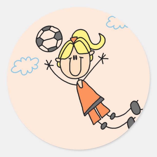 Sticker Rond T-shirts et cadeaux pour filles en soccer (Devant)