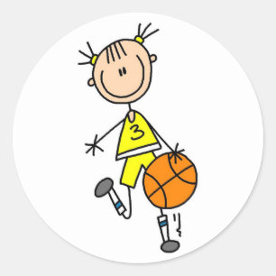 Sticker Rond T-shirts et cadeaux pour filles jouant au basket-b