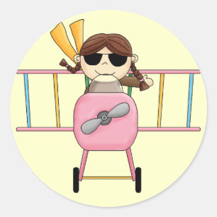Sticker Rond T-shirts et cadeaux pour filles pilotes
