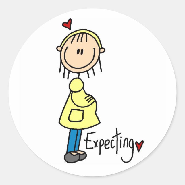 Sticker Rond T-shirts et cadeaux pour future maman (Devant)