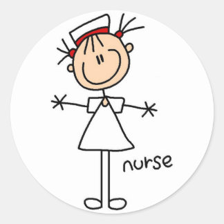 Sticker Rond T-shirts et cadeaux pour infirmière simple bâton