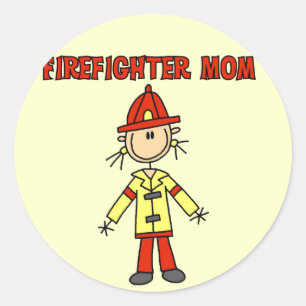 Sticker Rond T-shirts et cadeaux pour maman pompier