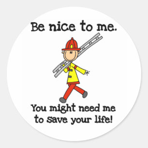 Sticker Rond T-shirts et Cadeaux pour Pompiers Sauveurs de Vie