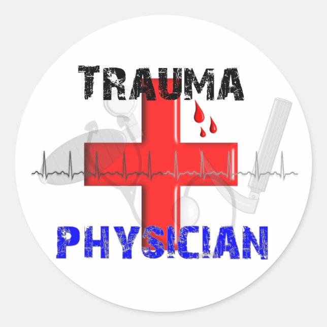 Sticker Rond T-shirts et cadeaux pour un médecin de traumatisme (Devant)