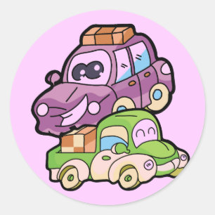 Sticker Rond T-shirts et cadeaux pour voitures et camions souri