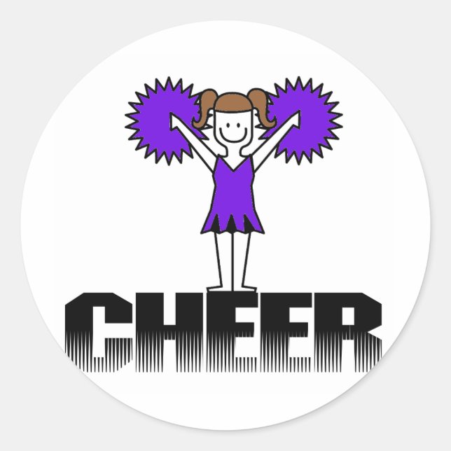Sticker Rond T-shirts et cadeaux Purple Cheerled (Devant)