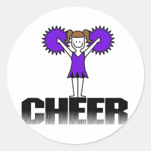Sticker Rond T-shirts et cadeaux Purple Cheerled