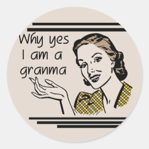 Sticker Rond T-shirts et cadeaux Retro Granma