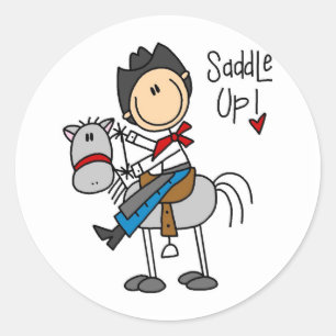 Sticker Rond T-shirts et Cadeaux Saddle Up Cowboy