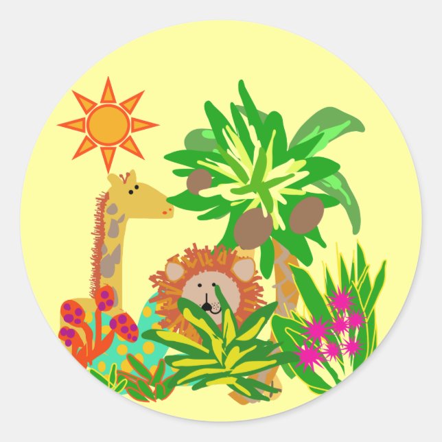 Sticker Rond T-shirts et cadeaux Safari (Devant)