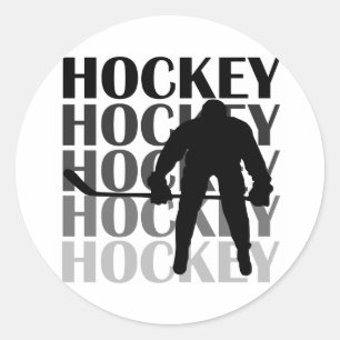 Sticker Rond T-shirts et cadeaux Silhouette de hockey