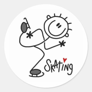Sticker Rond T-shirts et cadeaux simples de patinage sur glace