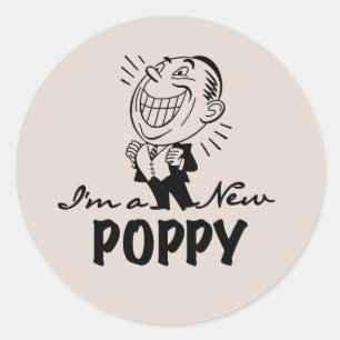 Sticker Rond T-shirts et cadeaux Smiling New Poppy
