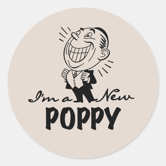 Sticker Rond T-shirts et cadeaux Smiling New Poppy (Devant)