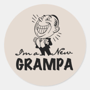 Sticker Rond T-shirts et cadeaux souriants New Grampa