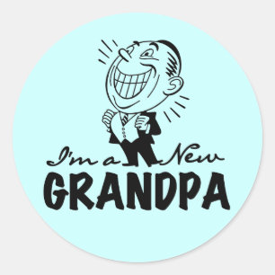Sticker Rond T-shirts et cadeaux souriants New Grand-pa