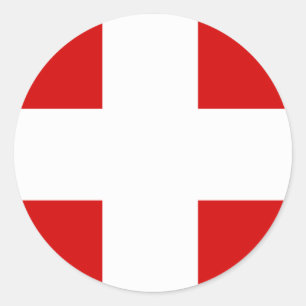 Sticker Rond T-shirts et cadeaux suisses de drapeau