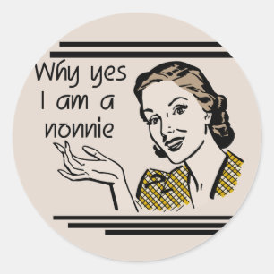 Sticker Rond T-shirts et GIfts Retro Nonnie