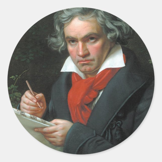 Sticker Rond T-shirts et objets de collection Beethoven en sold (Devant)