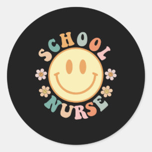 Sticker Rond T-shirts graphiques amusants d'infirmière scolaire