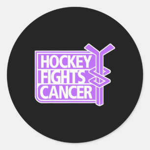 Sticker Rond T-shirts Hockey Fights Cancer Adultes Uni Clic Fit