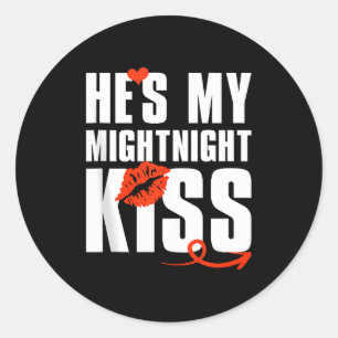 Sticker Rond T-Shirts Hommes Mon Baiser De Minuit Bonne Année C