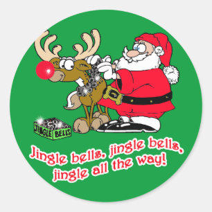 Sticker Rond T-shirts Jingle Bells, Cartes, Cadeaux
