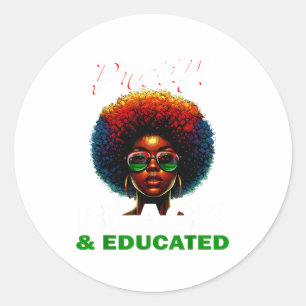 Sticker Rond T-shirts Juneteenth femmes histoire noire noire