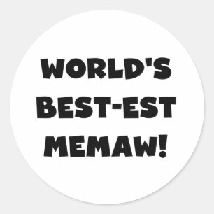 Sticker Rond T-shirts noir et blanc du Meilleur-est Memaw du