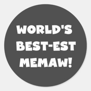 Sticker Rond T-shirts noir et blanc du Meilleur-est Memaw du
