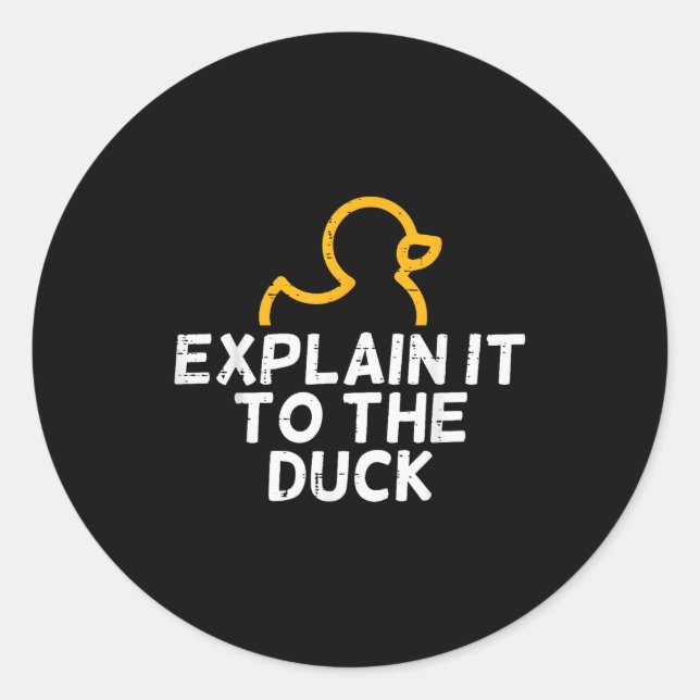 Sticker Rond T-shirts pour hommes codeur programmeur tech dével (Devant)