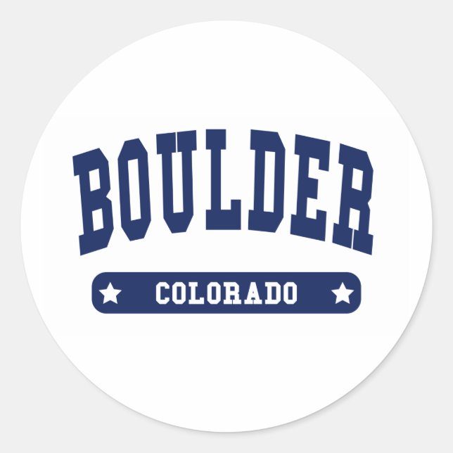 Sticker Rond T-shirts style Boulder Colorado College (Devant)