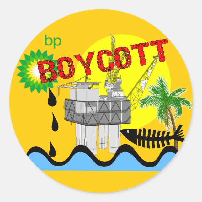 Sticker Rond T-shirts sur la marée noire (Devant)