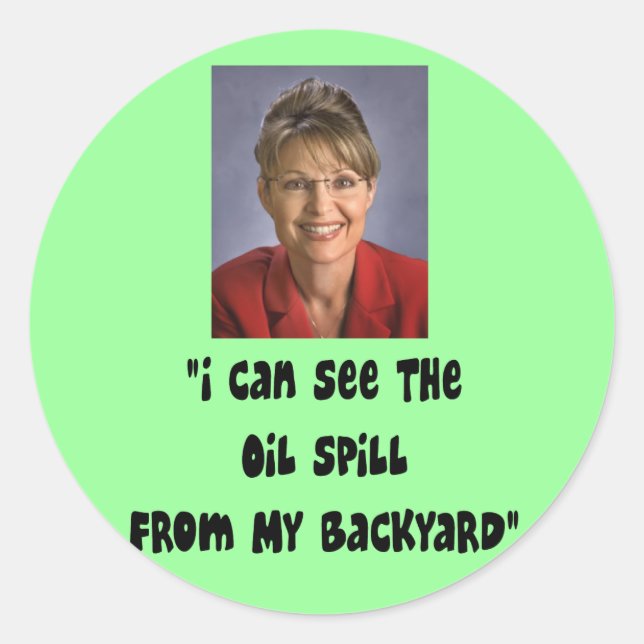 Sticker Rond T-shirts sur la marée noire du Golfe (Devant)