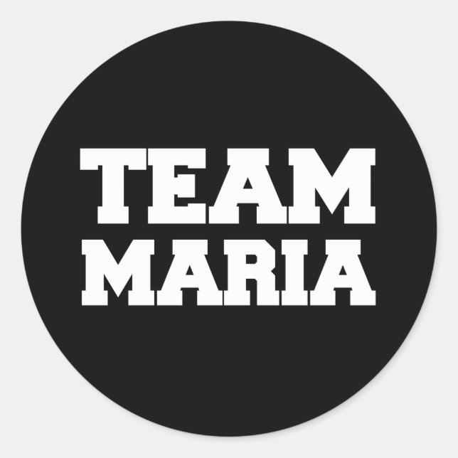 Sticker Rond T-shirts "Team Maria" (Devant)