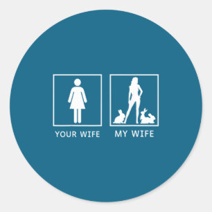 Sticker Rond Ta femme ma femme lapin