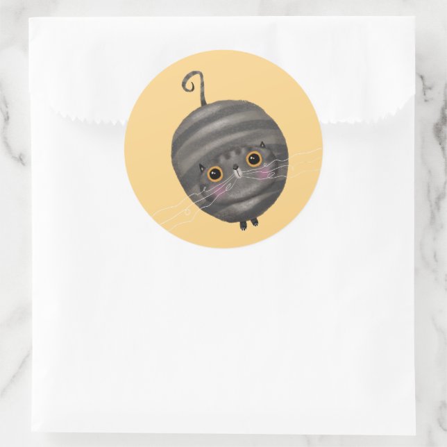 Sticker Rond Tabby Cat (Sac)