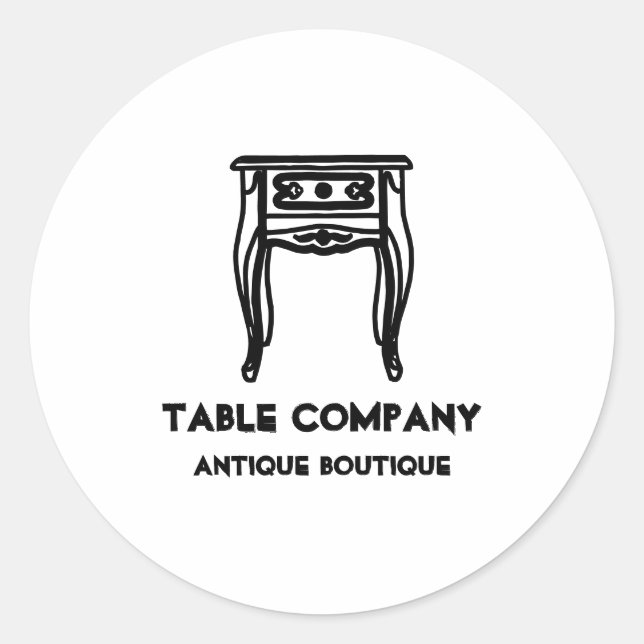 Sticker Rond Table Ancienne Vintage (Devant)