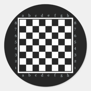 Sticker Rond table classique d'échecs, échecs il ou la laissent
