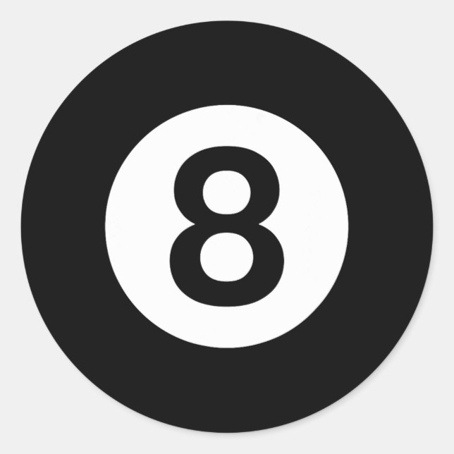 Sticker Rond Table De Pool Avec 8 (Devant)